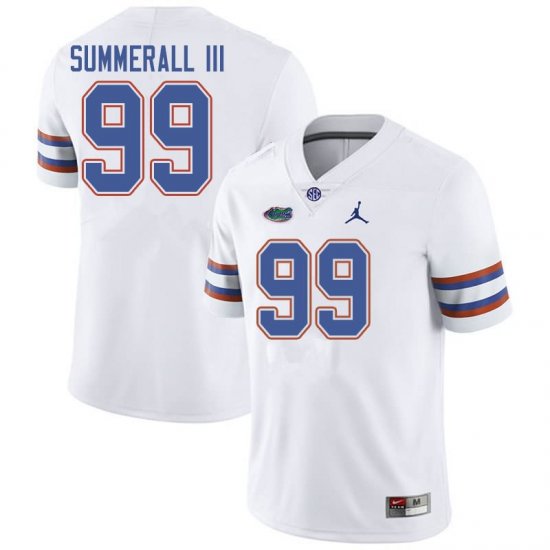 Men's Florida Gators #99 Lloyd Summerall III NCAA Jordan Brand White Authentic Stitched College Football Jersey XXC5062PY